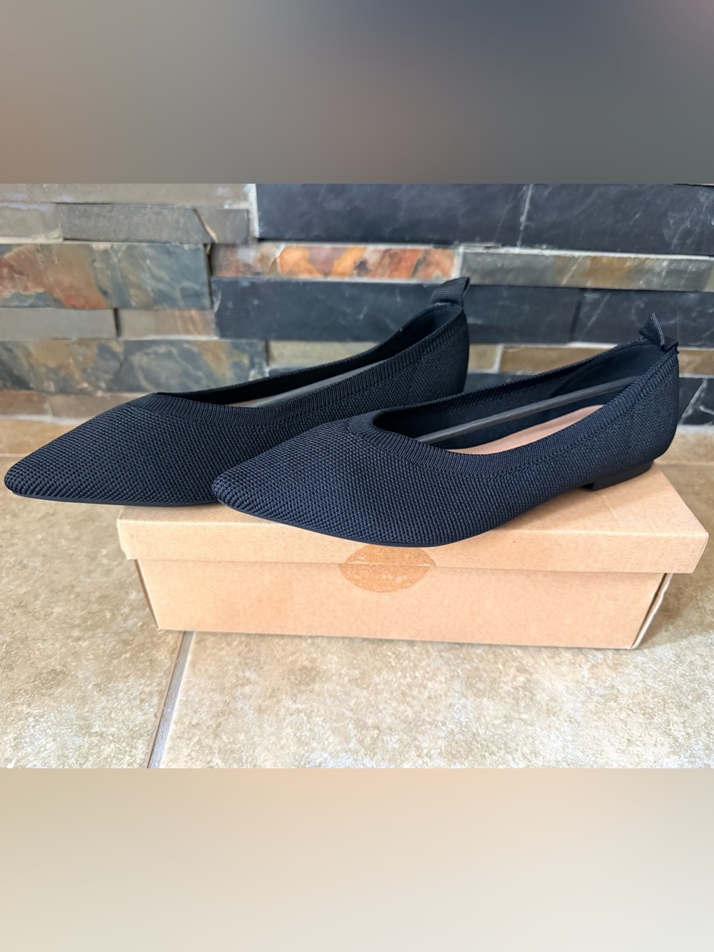 Venus Celia Woven Flats Women’s Size 6 Black New FAST SHIPPING